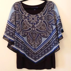 Large Apt. 9 Paisley Cape Blouse